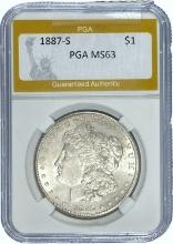 1887-S Morgan Dollar PGA MS63 SILVER