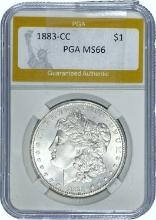 1883-CC Morgan Dollar PGA MS66