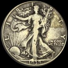 1938-D Silver Half Dollar Walking Liberty LIGHTLY CIRCULATED