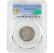 1878 Seated Liberty Quarter PCGS AU55 CAC PQ