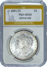 1891-CC Morgan Dollar PGA MS64