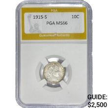 1915-S Barber Dime PGA MS66