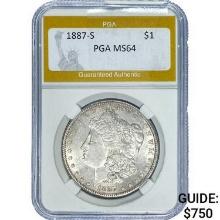 1887-S Morgan Silver Dollar PGA MS64