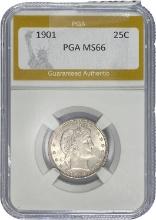 1901 Barber Quarter PGA MS66