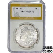 1878-CC Morgan Silver Dollar PGA MS64 PL