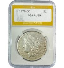 1879-CC Morgan Silver Dollar PGA AU50