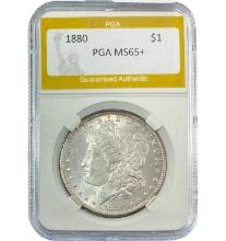 1880 Morgan Silver Dollar PGA MS65+