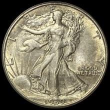 1939-D Walking Liberty Half Dollar CHOICE AU