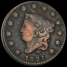 1821 Coronet Head Large Cent LIGHTLY CIRCULATED