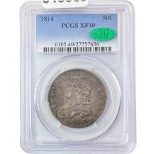 1814 Capped Bust Half Dollar PCGS XF40 CAC PQ