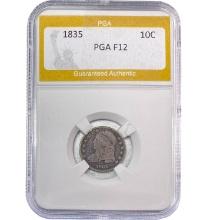 1835 Capped Bust Dime PGA F12