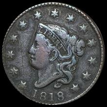 1818 Coronet Head Large Cent NEARLY UNCIRCULATED