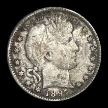 1897 Barber Silver Quarter LIGHTLY CIRCULATED