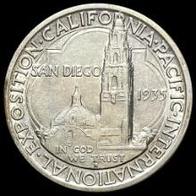 1935 San DiegoSilver Half Dollar CLOSELY UNCIRCULATED