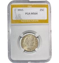 1915 Barber Quarter PGA MS64