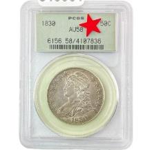 1830 Capped Bust Half Dollar PCGS AU58 OGH PQ