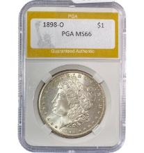 1898-O Morgan Silver Dollar PGA MS66