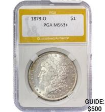 1879-O Morgan Silver Dollar PGA MS63+