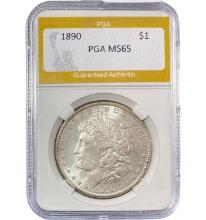 1890 Morgan Silver Dollar PGA MS65