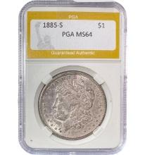 1885-S Morgan Silver Dollar PGA MS64
