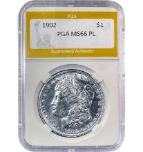 1902 Morgan Silver Dollar PGA MS66 PL