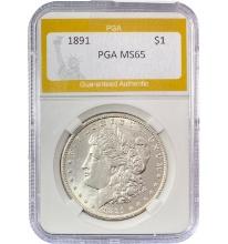 1891 Morgan Silver Dollar PGA MS65