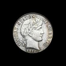 1912-S Silver Barber Dime CLOSELY UNCIRCULATED