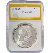 1897 Morgan Silver Dollar PGA MS65