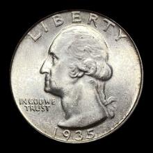 1935-S Silver Washington Quarter GEM BU