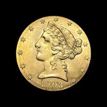 1903 Liberty Head Half Eagle $5 Gold GEM BU