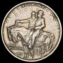 1925 Silver Stone Mountain Half Dollar CLOSELY UNCIRCULATED