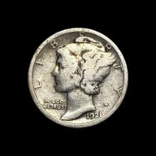 1921 Silver Mercury Dime LIGHTLY CIRCULATED
