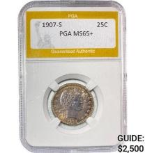 1907-S Barber Quarter PGA MS65+