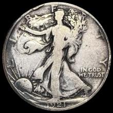 1921-D Silver Walking Liberty Half Dollar NICELY CIRCULATED