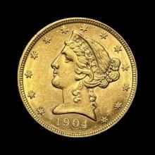 1904 Liberty Head Half Eagle $5 Gold UNCIRCULATED