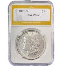 1891-O Morgan Silver Dollar PGA MS62