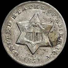 1854 Silver Three-Cent Piece UNCIRCULATED