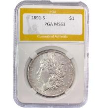 1891-S Morgan Silver Dollar PGA MS63