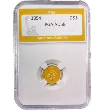 1854 Gold Dollar Indian Princess PGA AU58