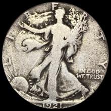 1921-D Silver Walking Liberty Half Dollar LIGHTLY CIRCULATED