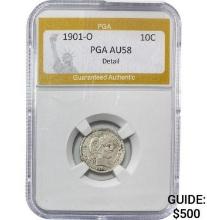1901-O Barber Dime PGA AU58 Detail