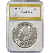 1883-CC Morgan Silver Dollar PGA MS65