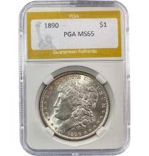 1890 Morgan Silver Dollar PGA MS65