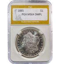 1885 Morgan Silver Dollar PGA MS64 DMPL
