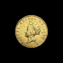 1854 Gold $1 Indian Head Type 2 CLOSELY UNCIRCULATED