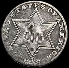1858 Silver Three-Cent Piece CLOSELY UNCIRCULATED