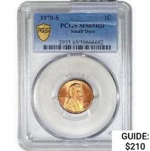 1970-S Lincoln Memorial Cent PCGS MS65