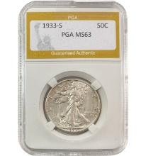 1933-S Walking Liberty Half Dollar PGA M