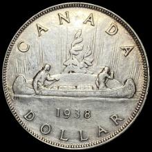 1938 Canada Silver Dollar CLOSELY UNCIRCULATED
