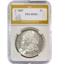 1887 Morgan Silver Dollar PGA MS65